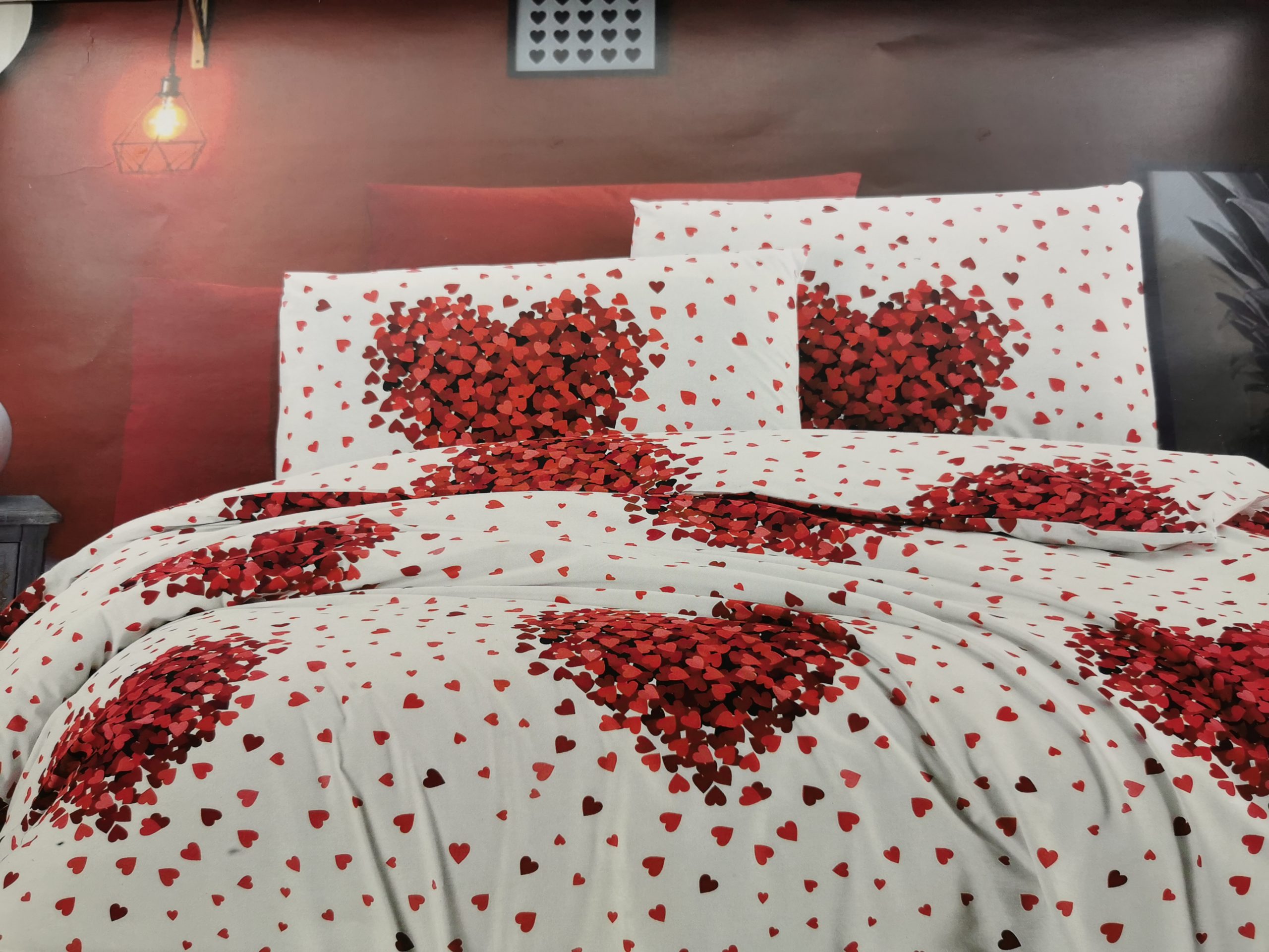 Turkiškos medvilnės viengulės patalynės komplektas LOVE 200x160 (3 dalys) (1)