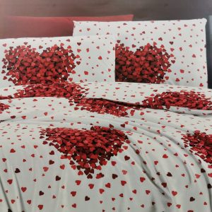 Turkiškos medvilnės viengulės patalynės komplektas LOVE 200x160 (3 dalys)