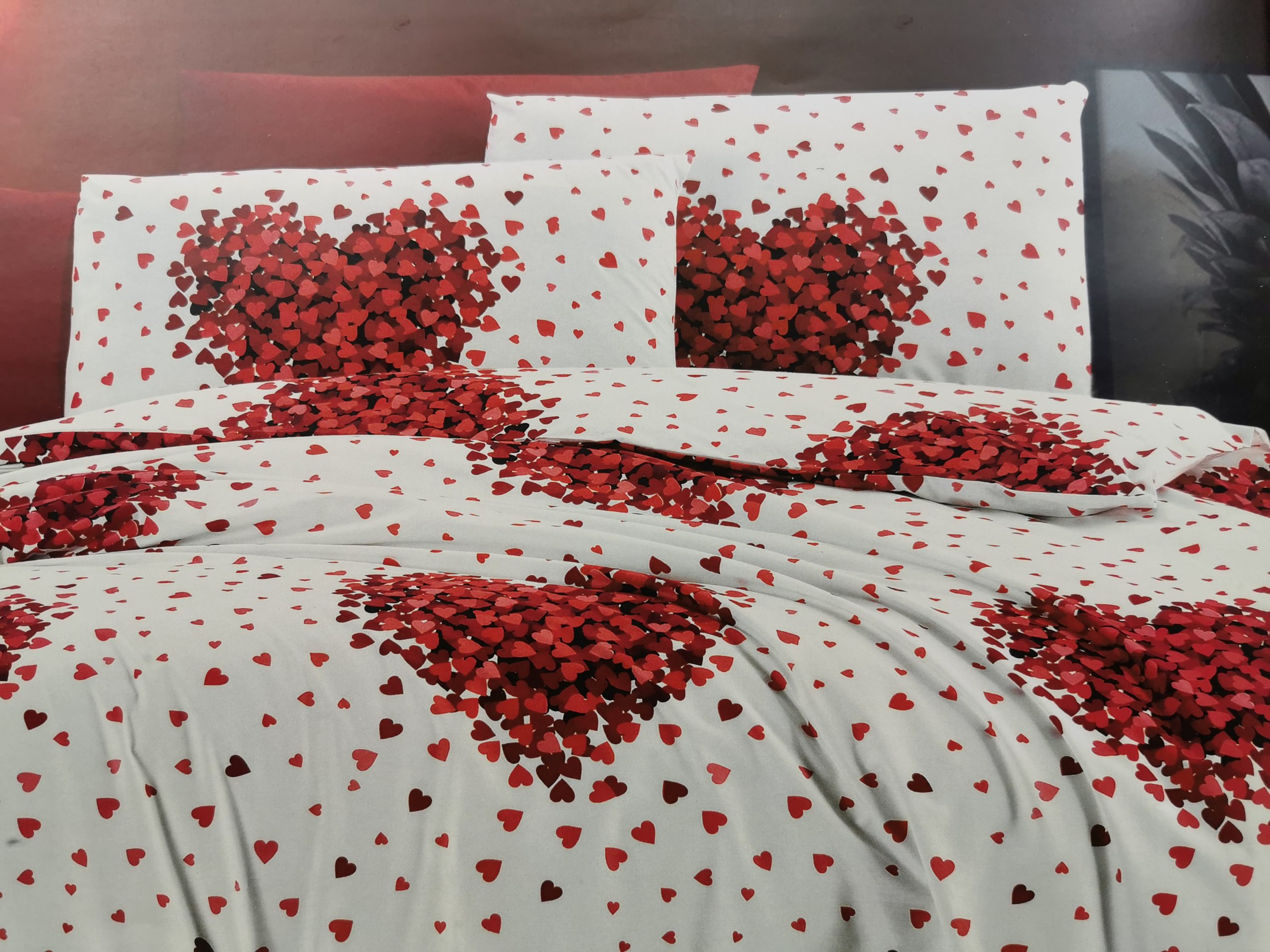Turkiškos medvilnės viengulės patalynės komplektas LOVE 200x160 (3 dalys) (3)