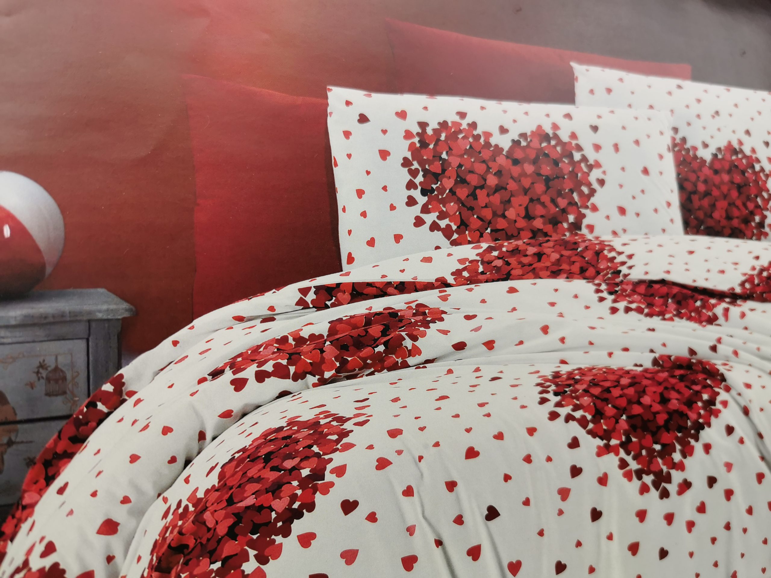 Turkiškos medvilnės viengulės patalynės komplektas LOVE 200x160 (3 dalys) (4)